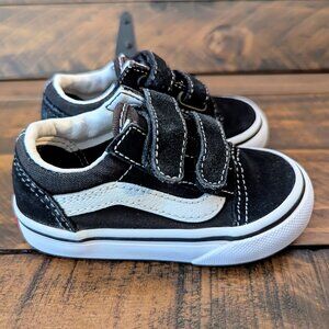 Vans Old Skool V Baby Toddler Black White Size 5 Sneaker